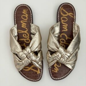 Sam Edelman Gold Garson Puffy Slides